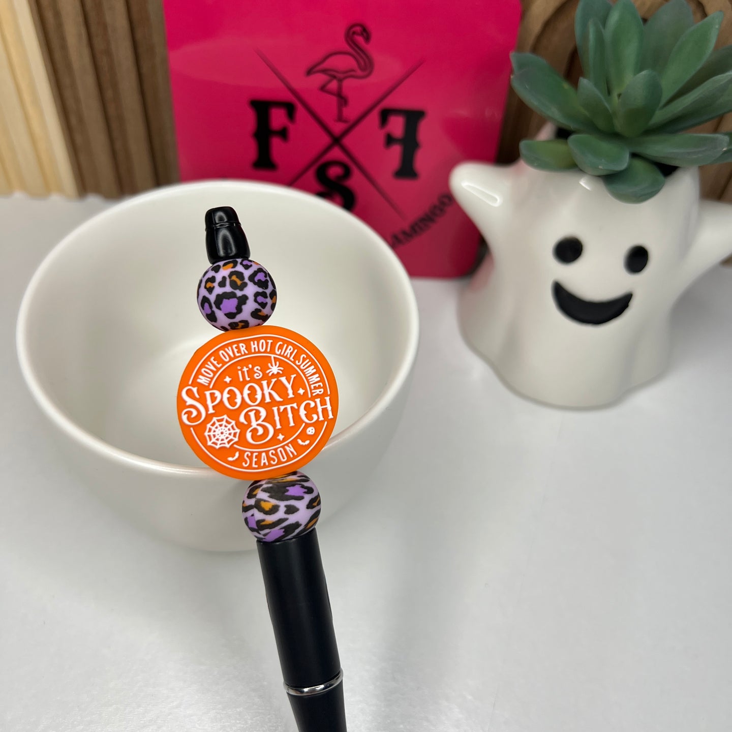 Orange Spooky Bi*ch Plastic Pen